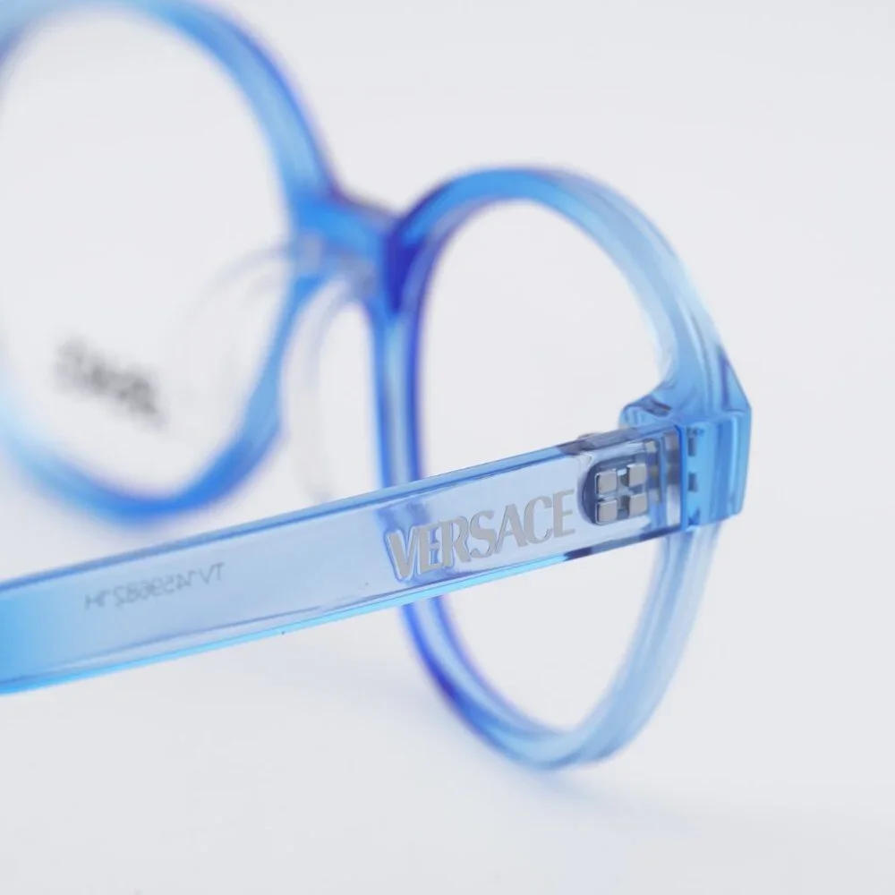 Versace Kids VK3012 5532 Eyeglasses Transparent Blue 47mm Round Frame